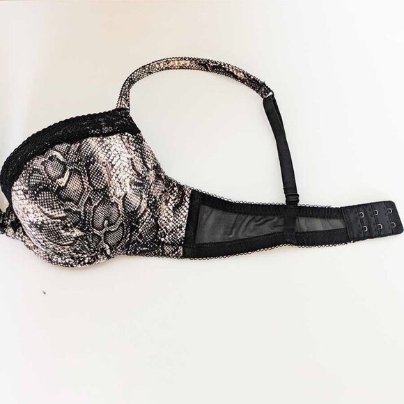 "5/$35" Glossy Satin Push-Up Bra with Snakeskin Print - Picture 6 of 9